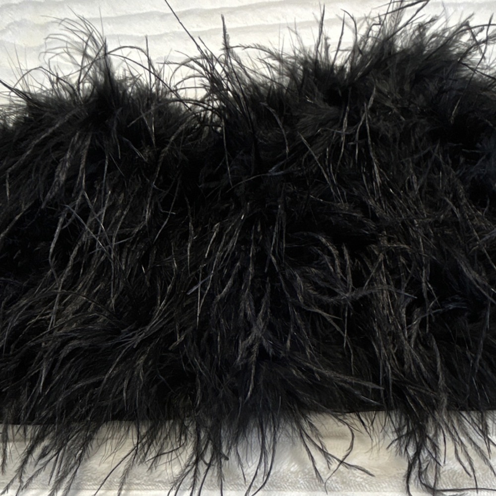NovaLuxe Black Feather Strapless Bustier Corset Top Size L - Picture 14 of 16